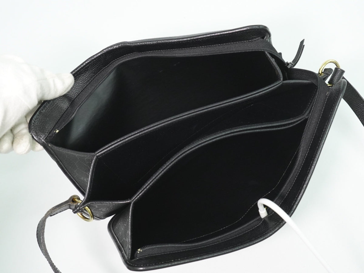 Christian Dior Shoulder Leather Black Leather Shoulder Bag Bag (Pre-Owned)