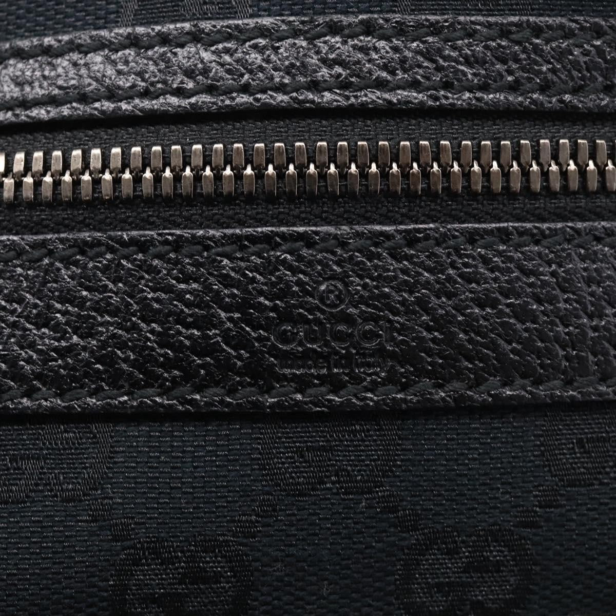 Gucci Front Zip Messenger Canvas And Leather Black Canvas Crossbody Bag Bag (Pre-Owned)