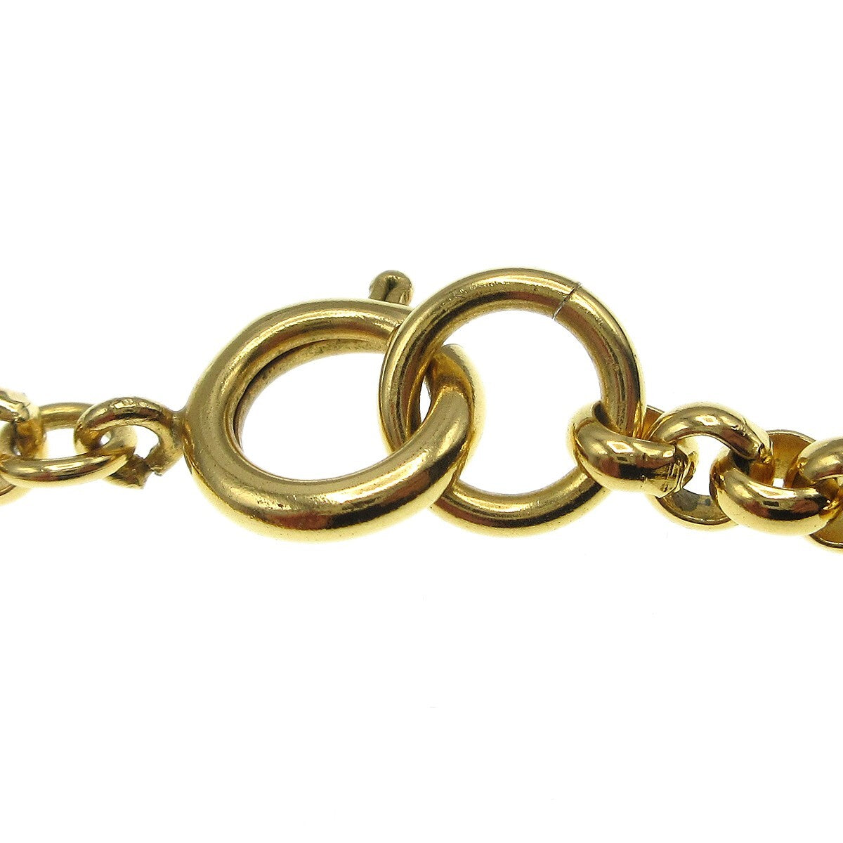 Chanel Cc Heart Pendant Metal Gold Gold_Plated Necklace Jewelry (Pre-Owned)