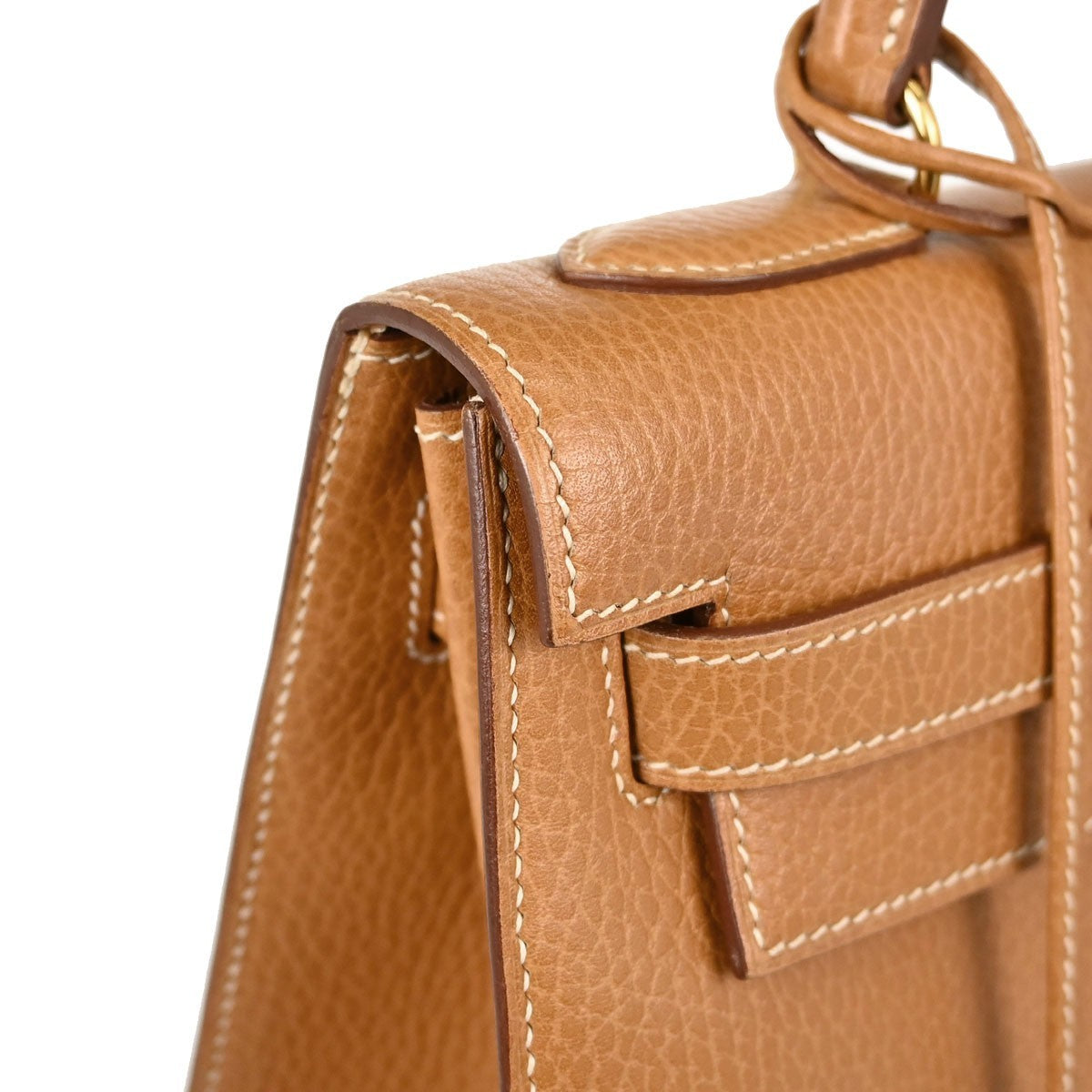 Hermes Kelly Brown Ardennes With Gold Hardware Brown Leather Handbag (Pre-Owned)