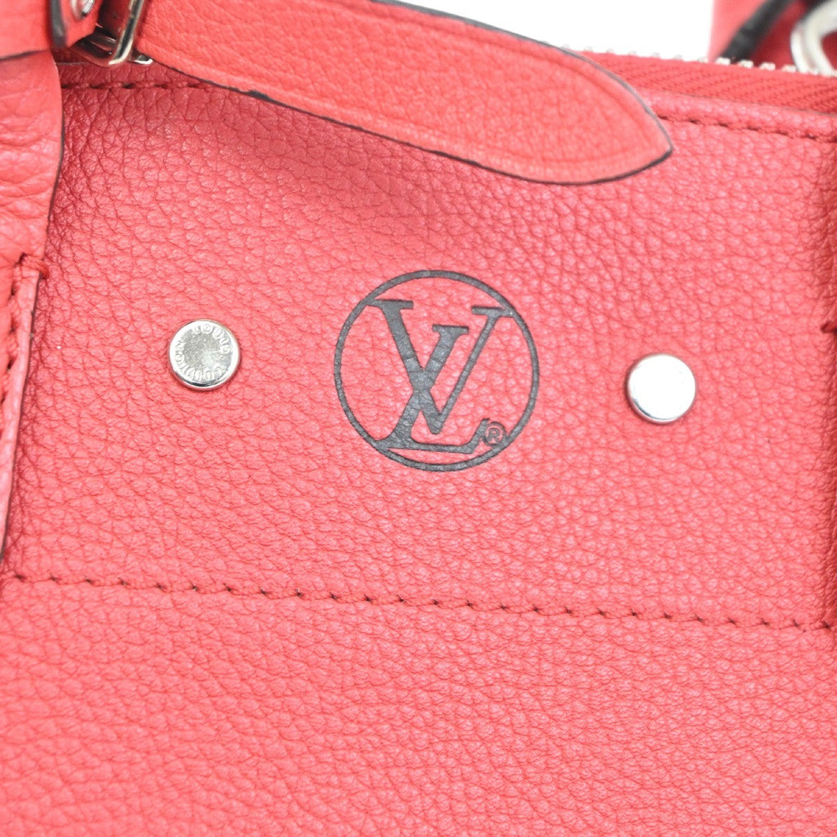Louis Vuitton City Steamer Leather Red Leather Handbag (Pre-Owned)