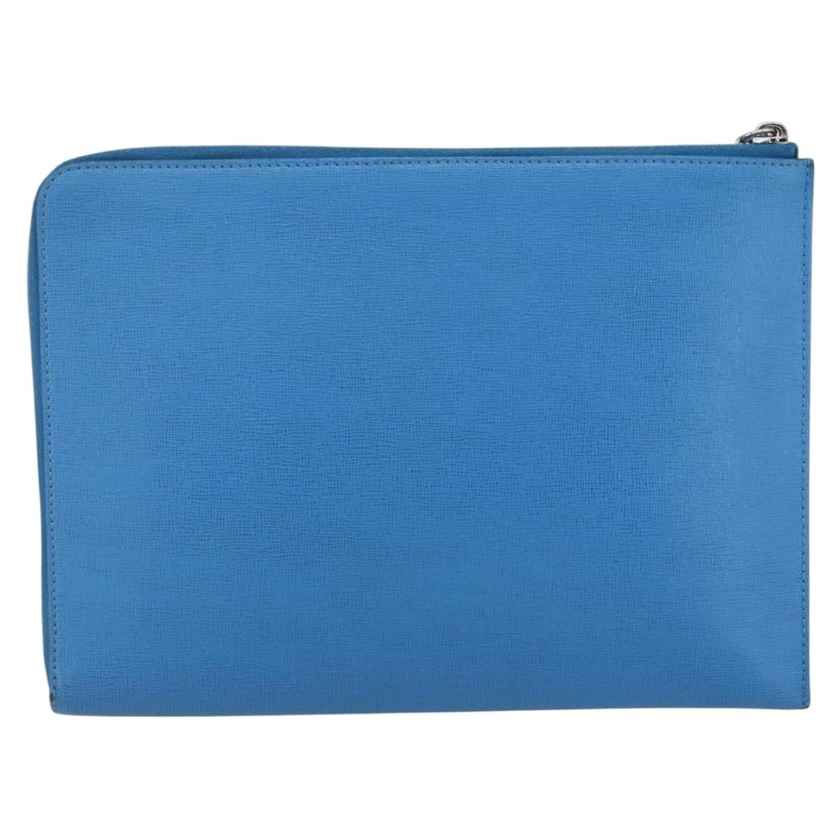 Fendi Monster Clutch Leather Blue Leather Clutche & Pouche Bag (Pre-Owned)
