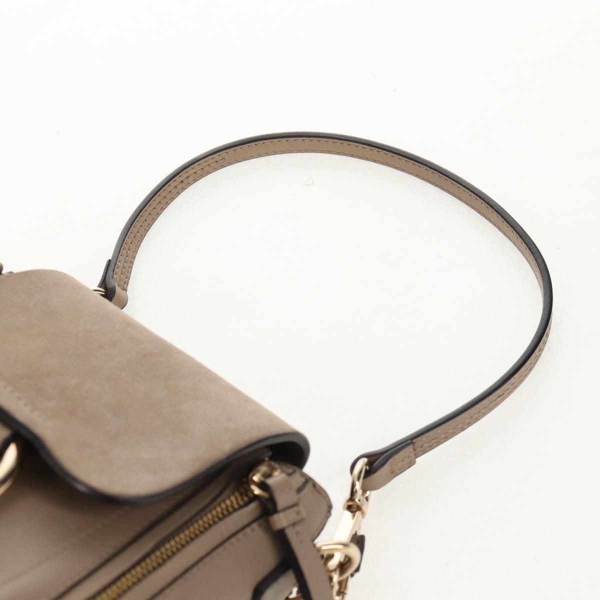 Chloe Faye Leather And Suede Gray Leather Backpack Bag (Pre-Owned)