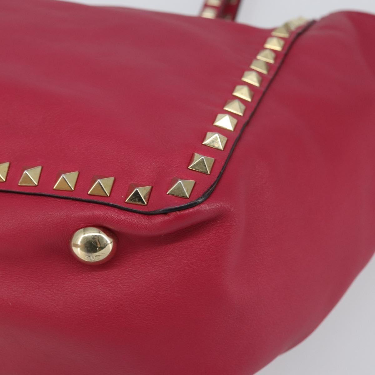 Valentino Garavani Rockstud Tote Soft Leather Pink Leather Tote Bag Bag (Pre-Owned)