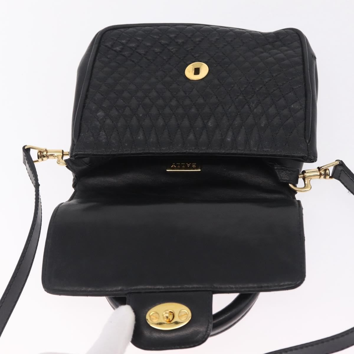 Bally Handbag Leather Black Leather Handbag (Pre-Owned)