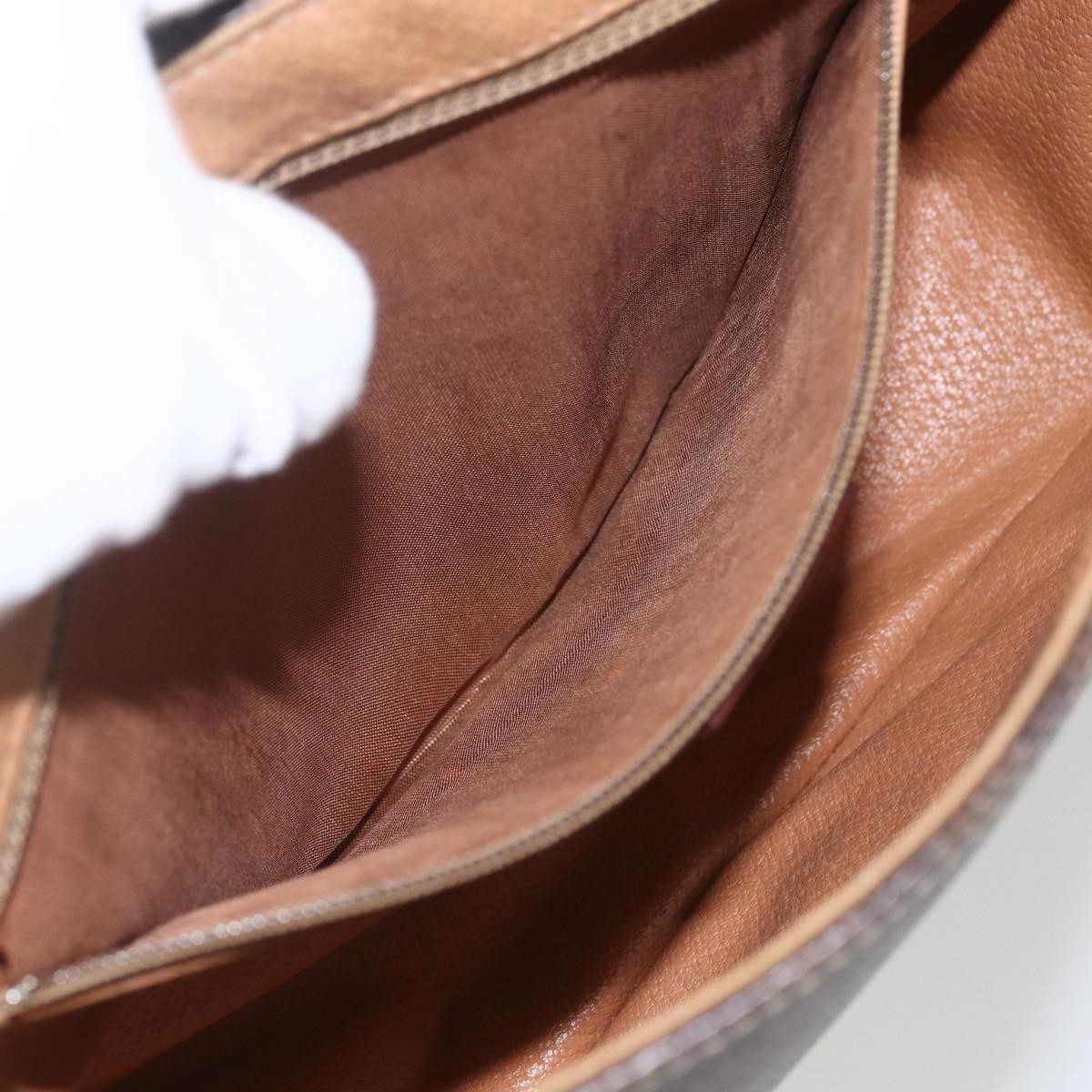 Celine Vintage Macadam Canvas And Leather Brown Canvas Shoulder Bag Bag (Pre-Owned)