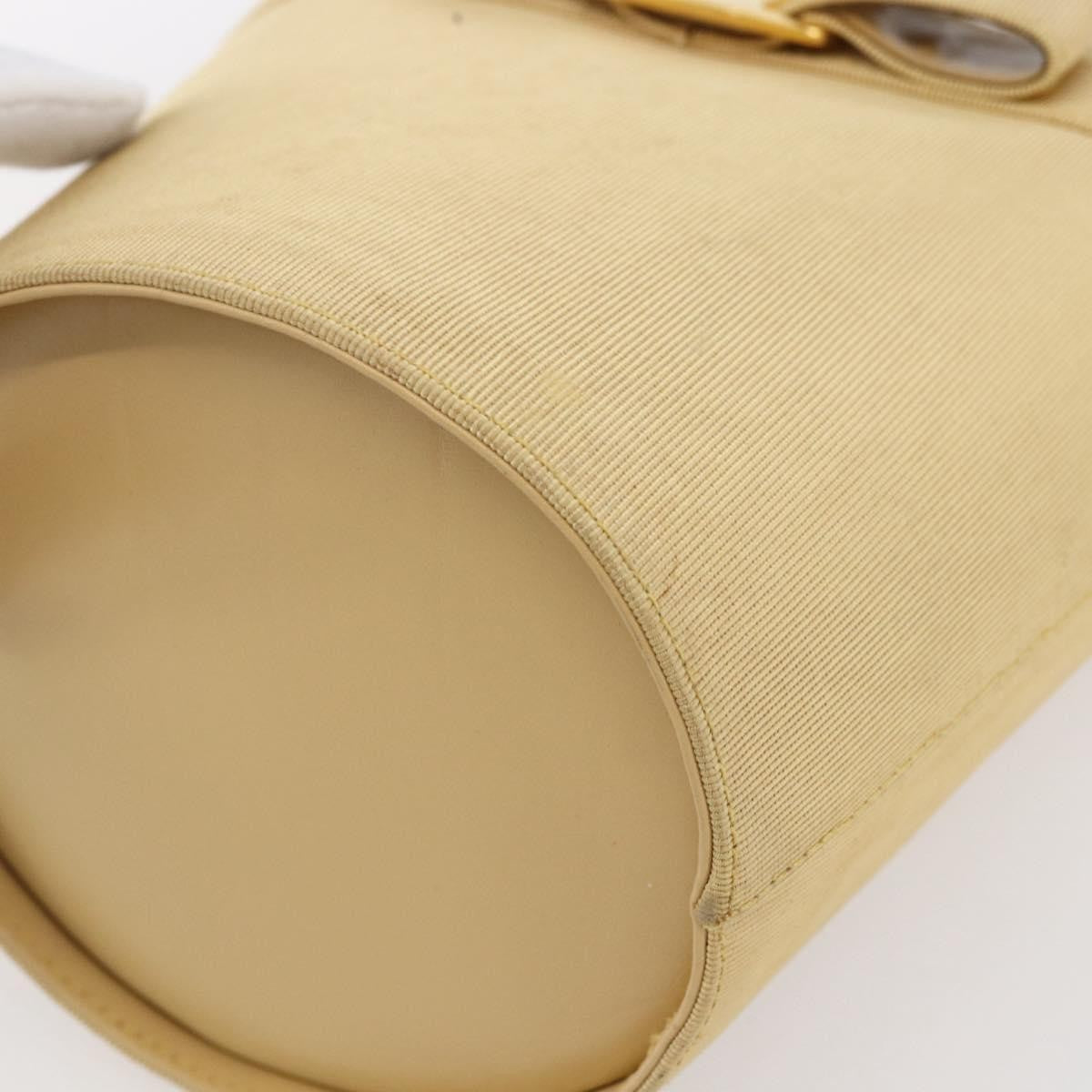 Salvatore Ferragamo Vala Canvas Yellow Canvas Handbag (Pre-Owned)