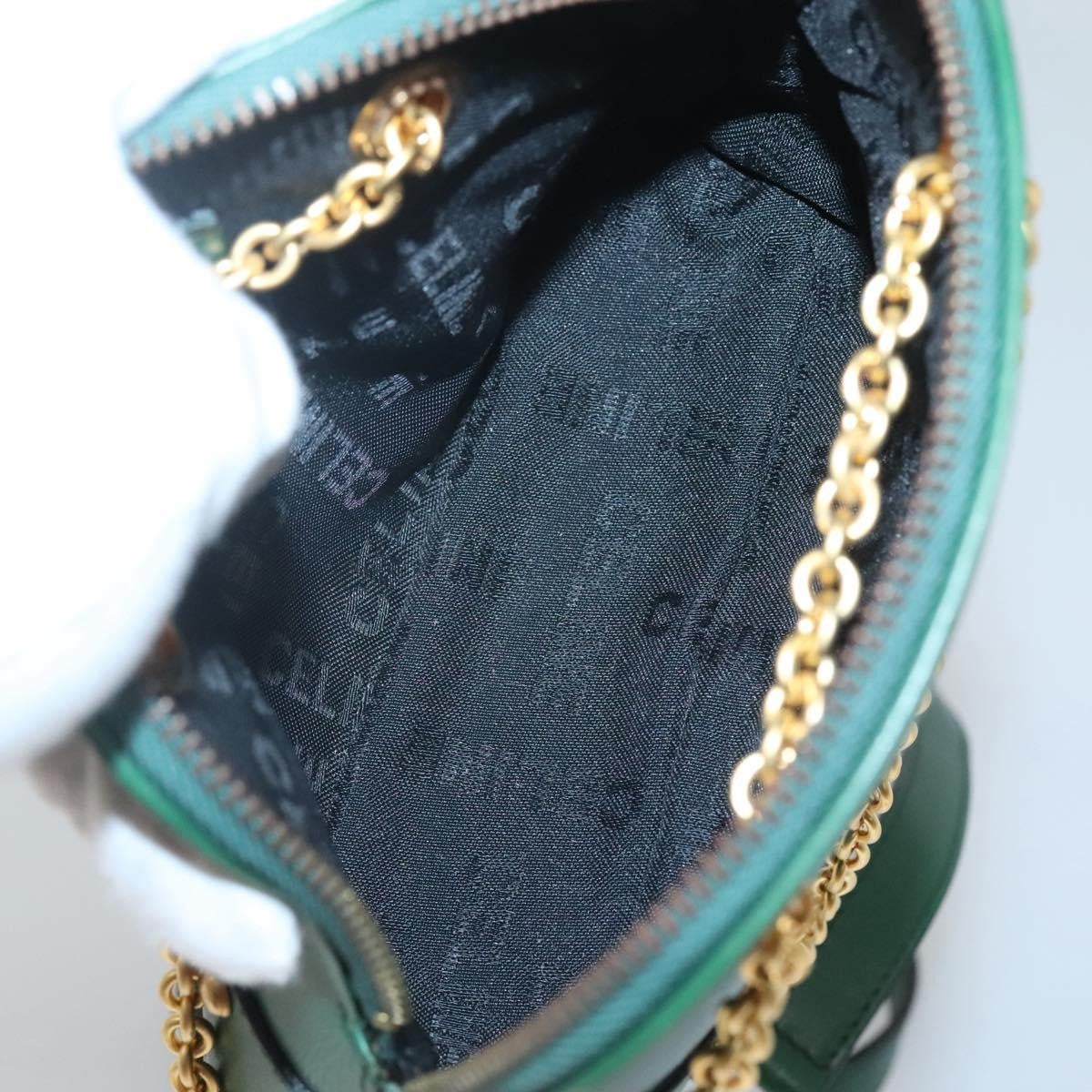 Celine Chain Vertical Quilted Lambskin Green Leather Shoulder Bag Bag (Pre-Owned)
