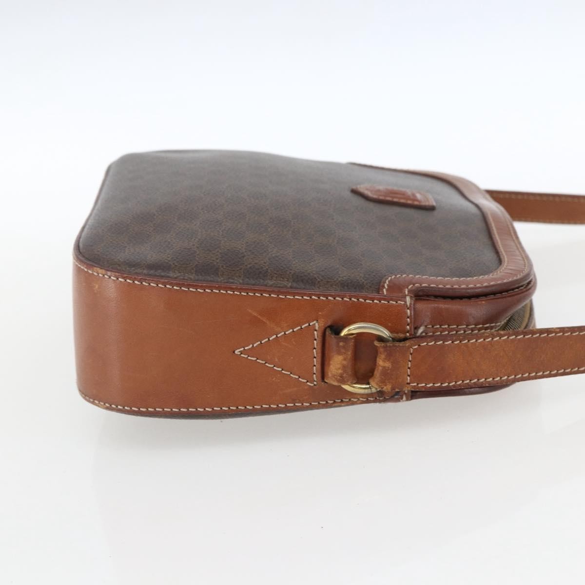 Celine Vintage Macadam Canvas And Leather Brown Canvas Shoulder Bag Bag (Pre-Owned)