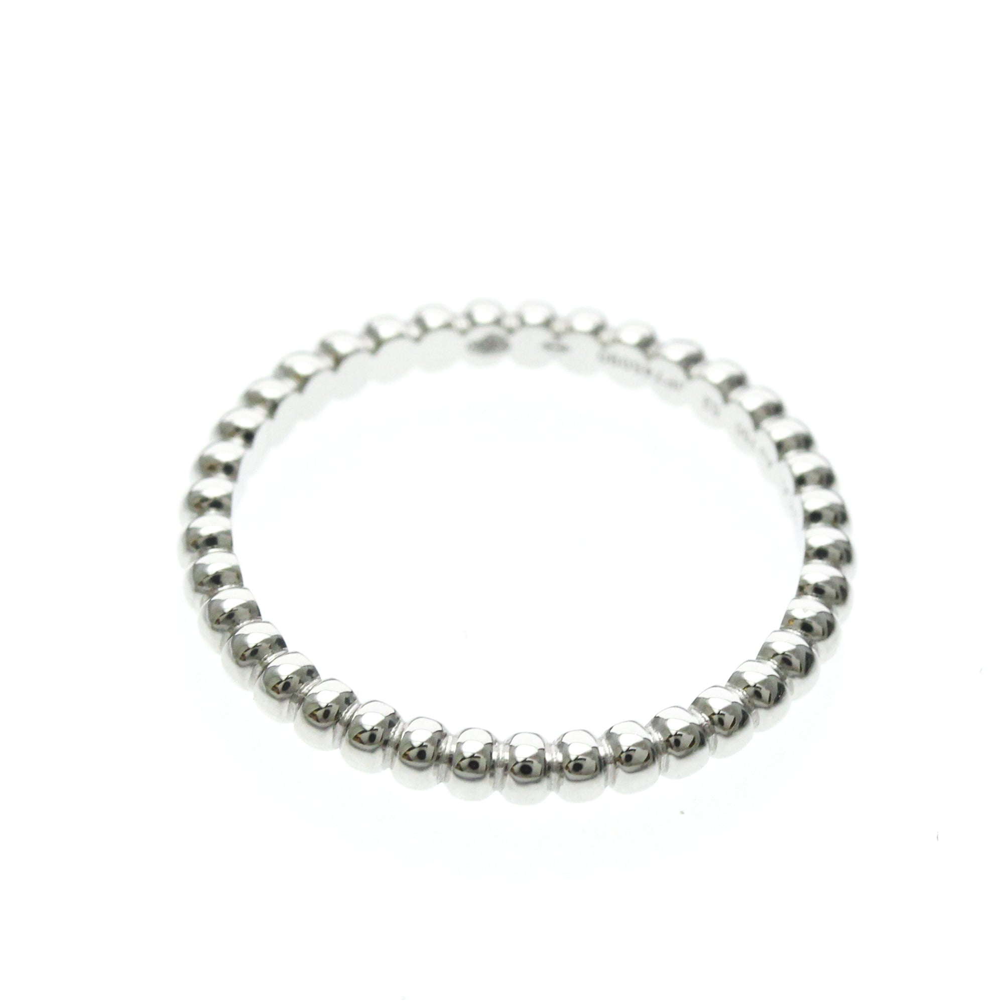 Van Cleef & Arpels Perlee 18K White Gold Silver White_Gold Ring Jewelry (Pre-Owned)
