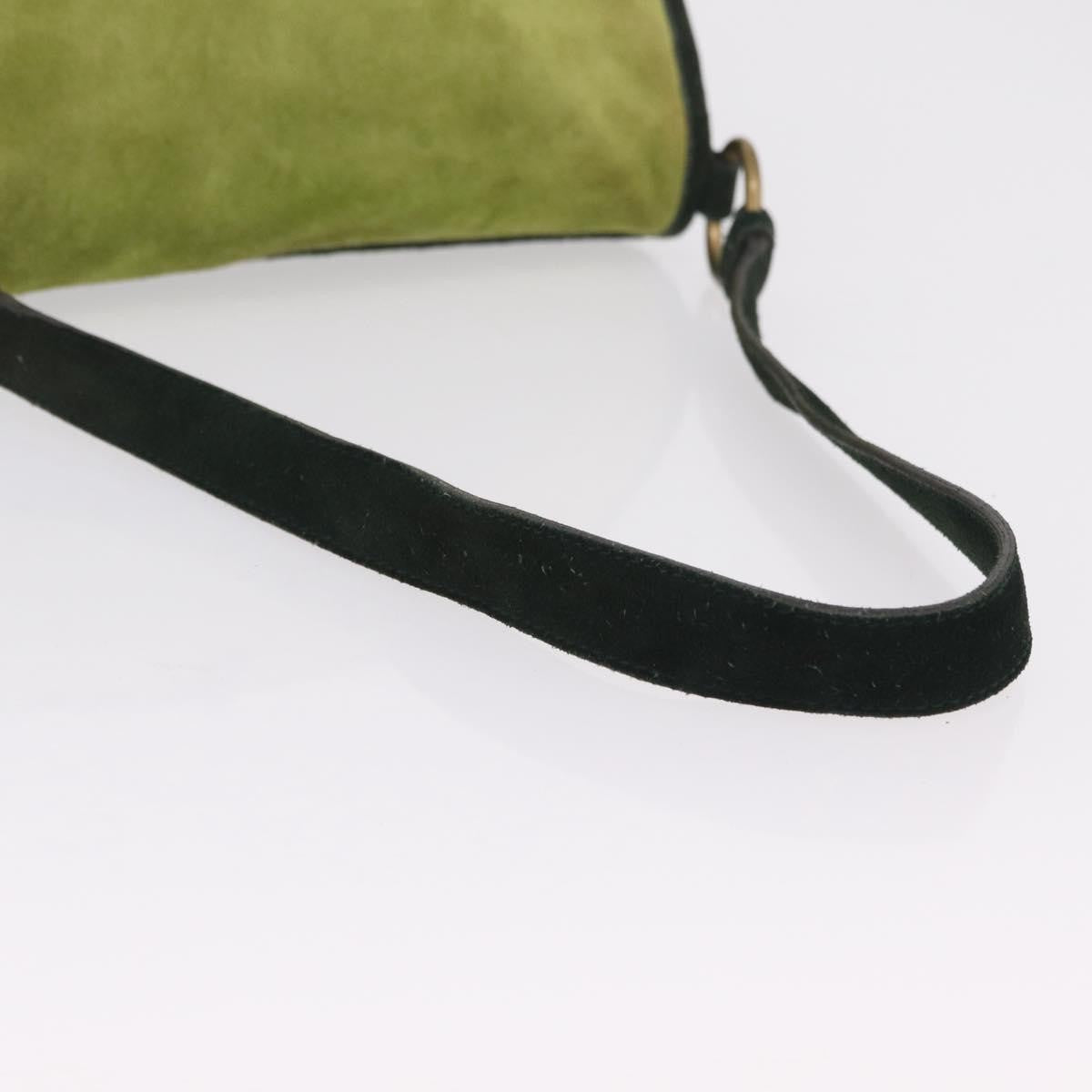 Miu Miu Vintage Flap Bag Suede Green Suede Handbag (Pre-Owned)