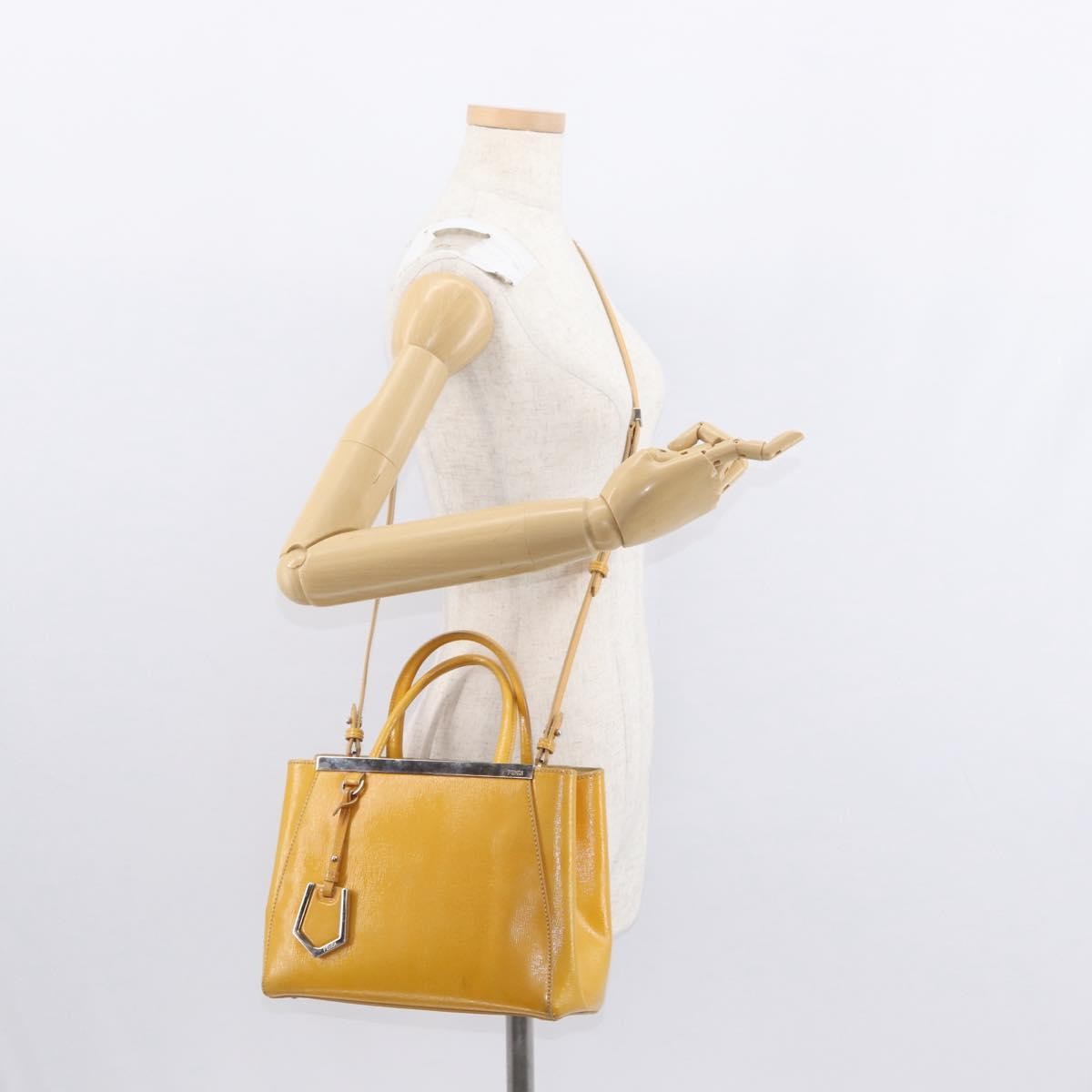 Fendi 2Jours Leather Yellow Leather Handbag (Pre-Owned)