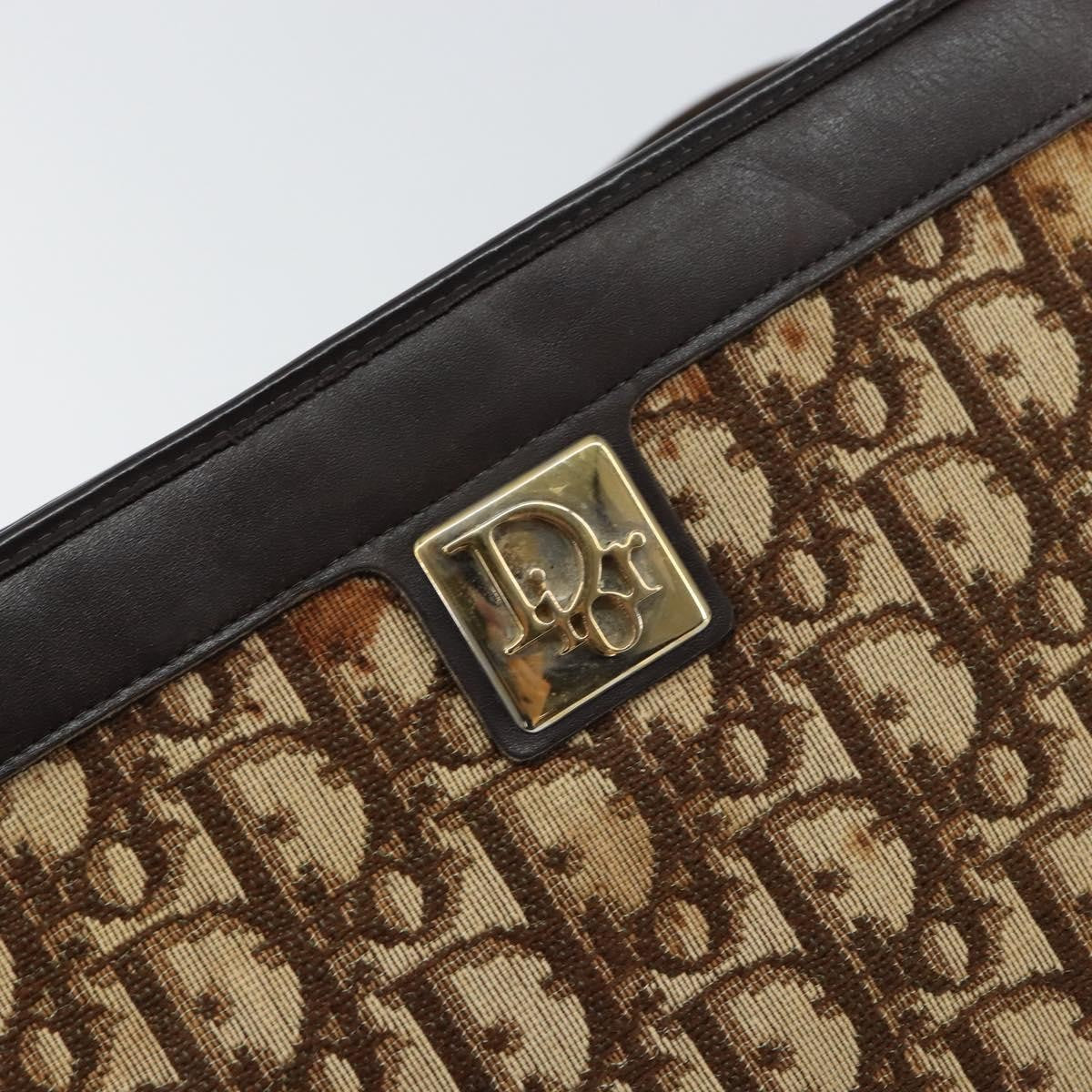 Christian Dior Vintage Trotter Canvas Beige Canvas Shoulder Bag Bag (Pre-Owned)