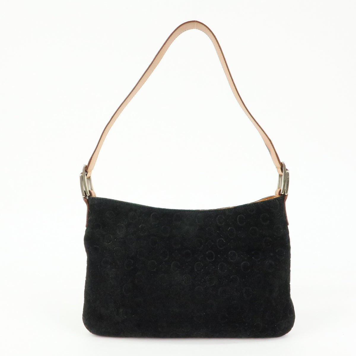 Celine C Macadam Shoulder Suede Black Suede Handbag (Pre-Owned)