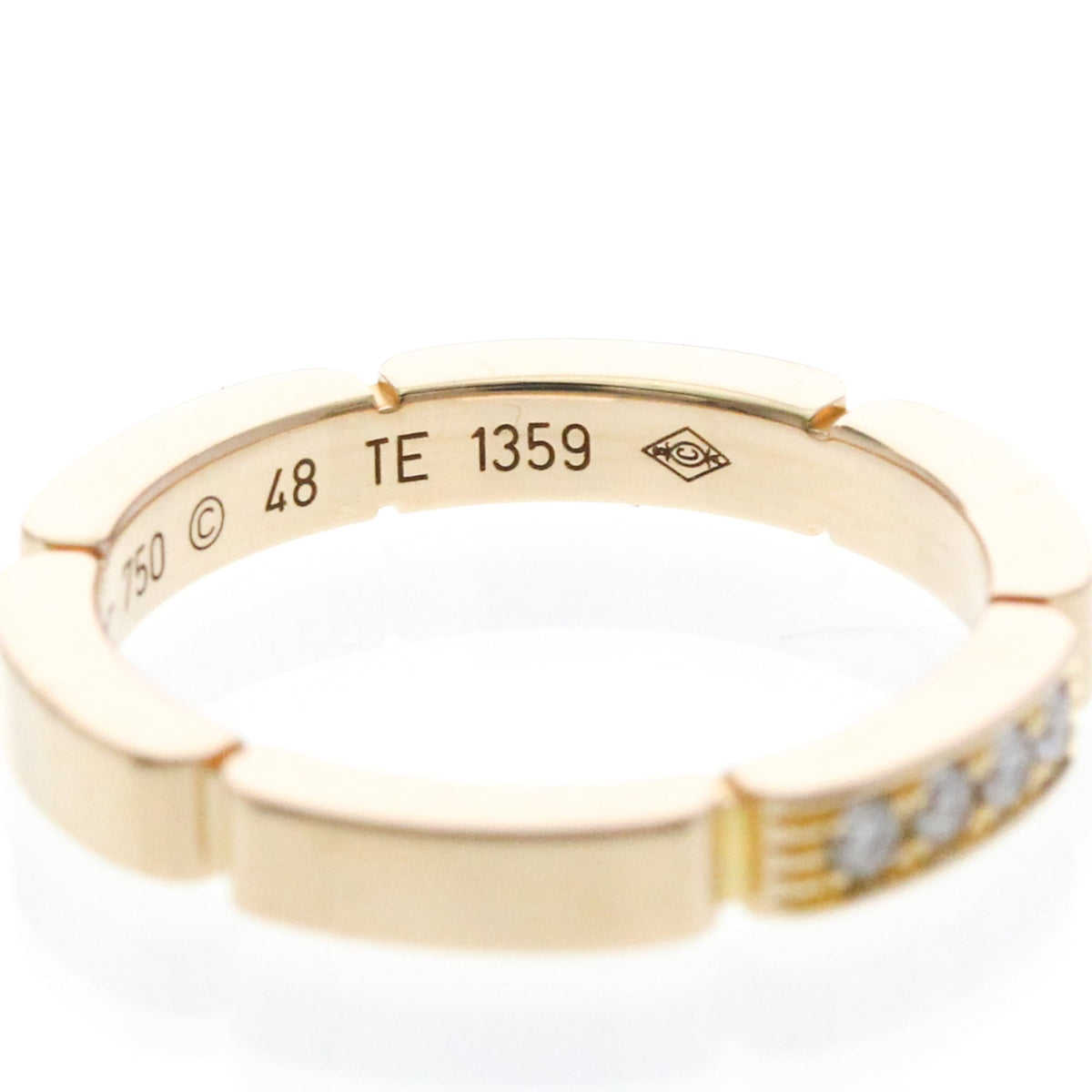 Cartier Maillon Panthere Band 18K Rose Gold With 4 Diamonds Gold Rose_Gold Ring Jewelry (Pre-Owned)