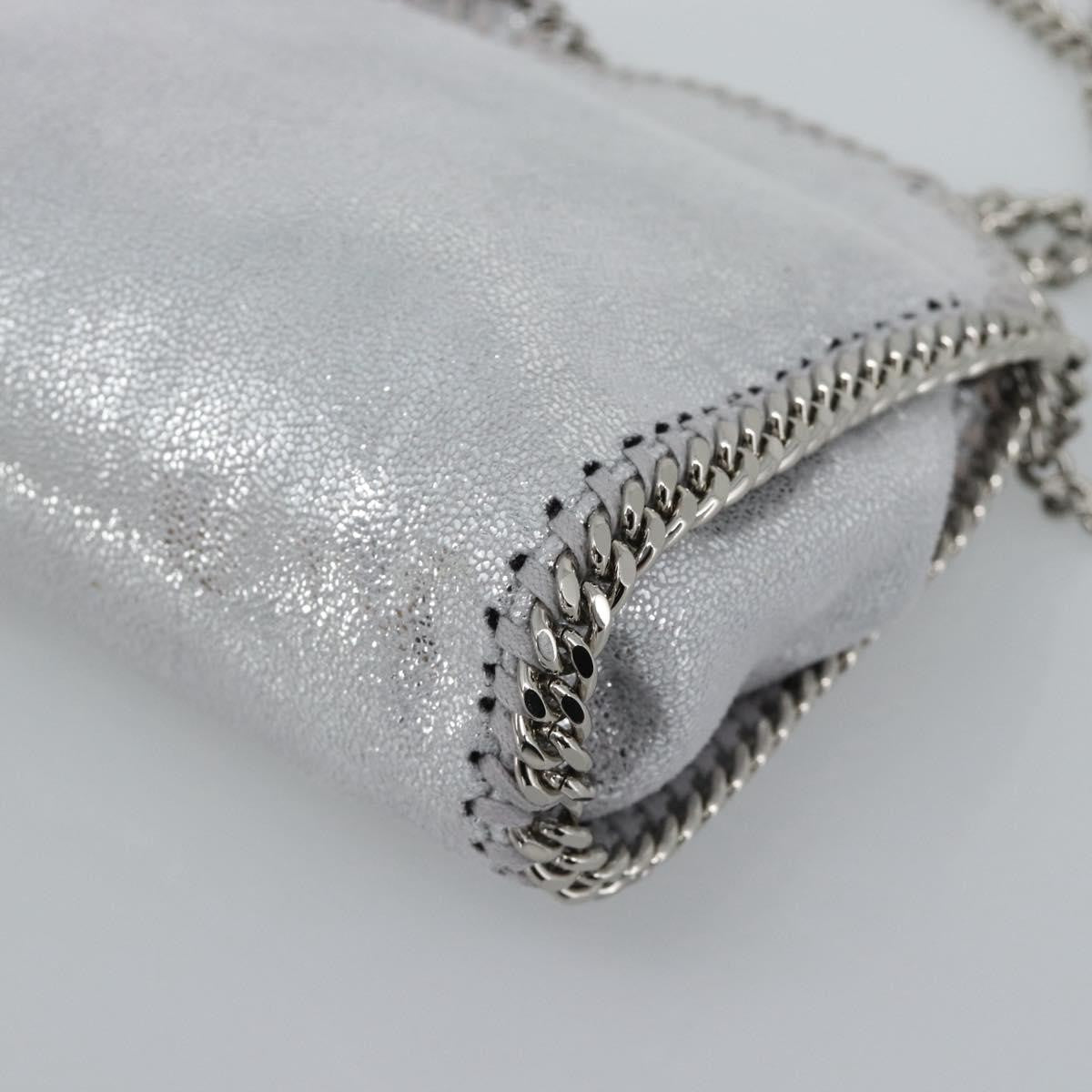 Stella Mccartney Falabella Fold Over Faux Leather Silver Polyester Shoulder Bag Bag (Pre-Owned)