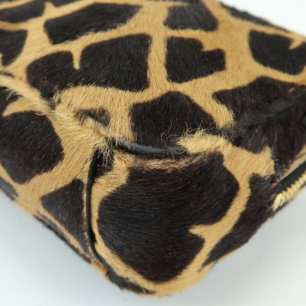 Prada Camera Printed Calf Hair Brown Pony_Style_Calfskin Handbag (Pre-Owned)