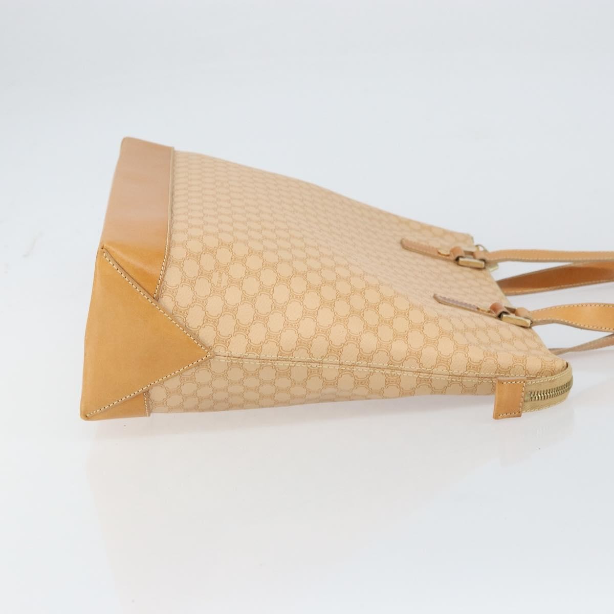Celine Vintage Macadam Canvas And Leather Beige Canvas Tote Bag Bag (Pre-Owned)