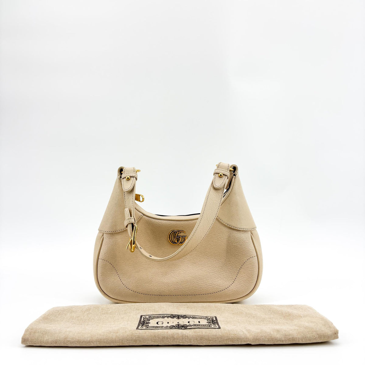 Gucci Aphrodite Leather Beige Leather Shoulder Bag Bag (Pre-Owned)