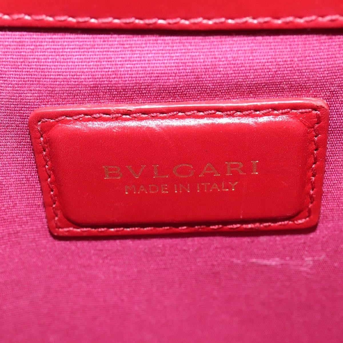 Bvlgari Signature Leather Red Leather Shoulder Bag Bag (Pre-Owned)