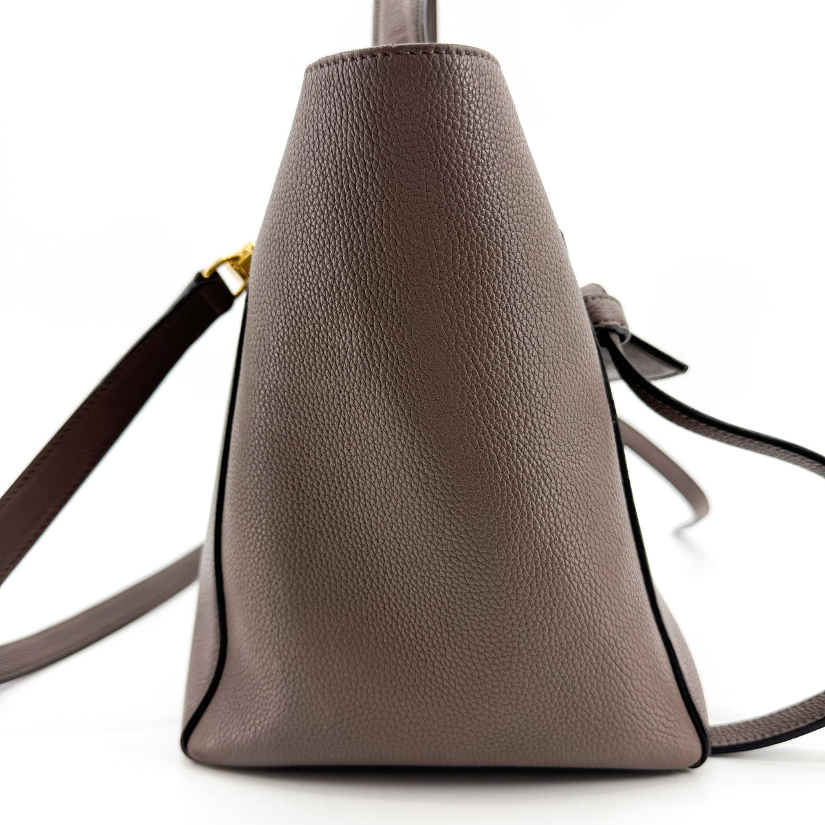 Celine Belt Textured Leather Brown Calfskin Handbag (Pre-Owned)