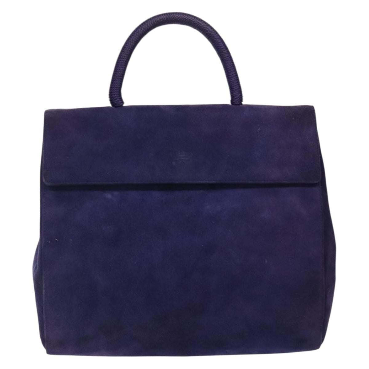 Prada Vintage Suede Purple Suede Handbag (Pre-Owned)