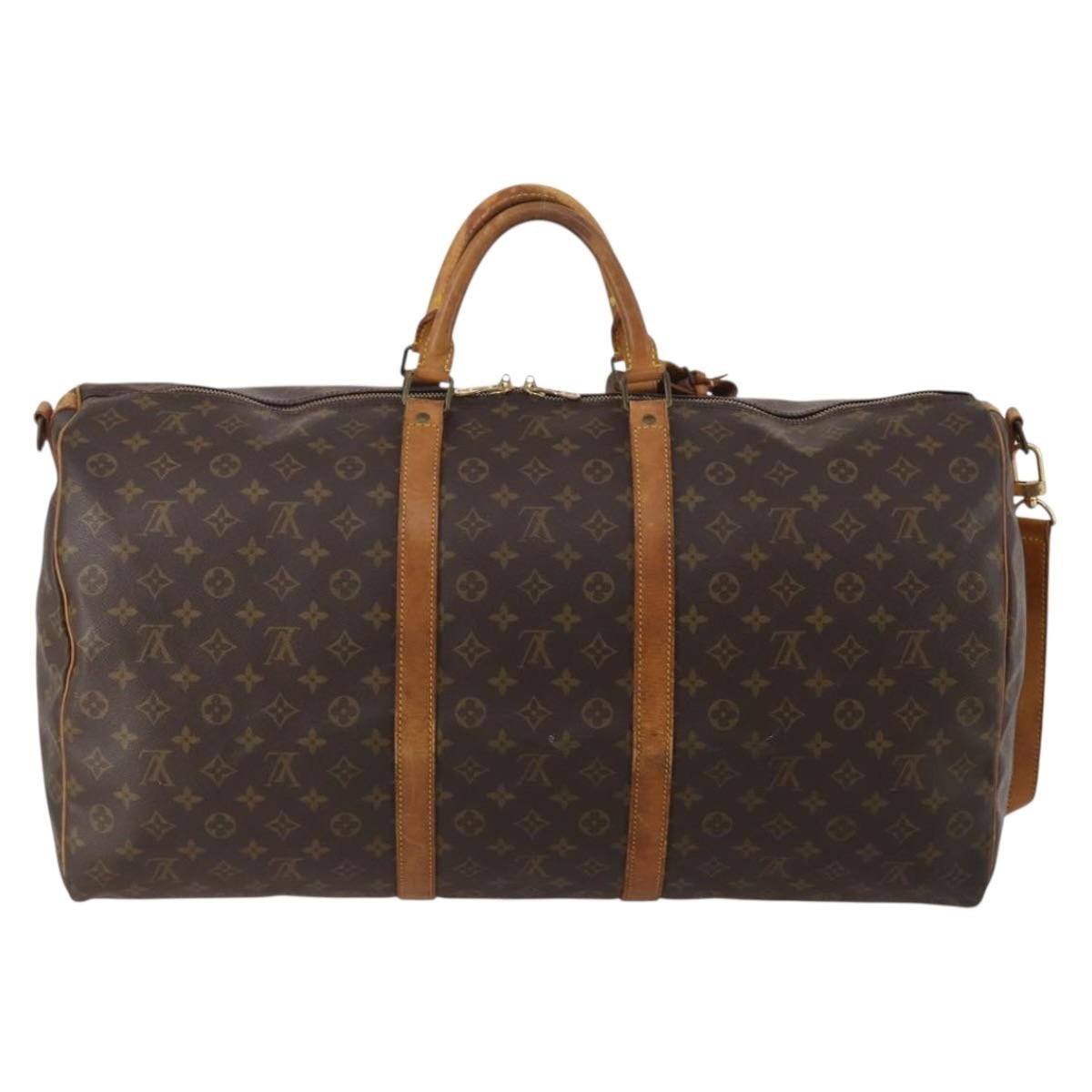Louis Vuitton Keepall Bandouliere Monogram Canvas Brown Canvas Travel Bag Bag (Pre-Owned)