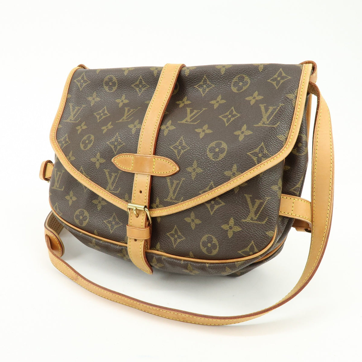 Louis Vuitton Saumur Monogram Canvas Brown Canvas Handbag (Pre-Owned)