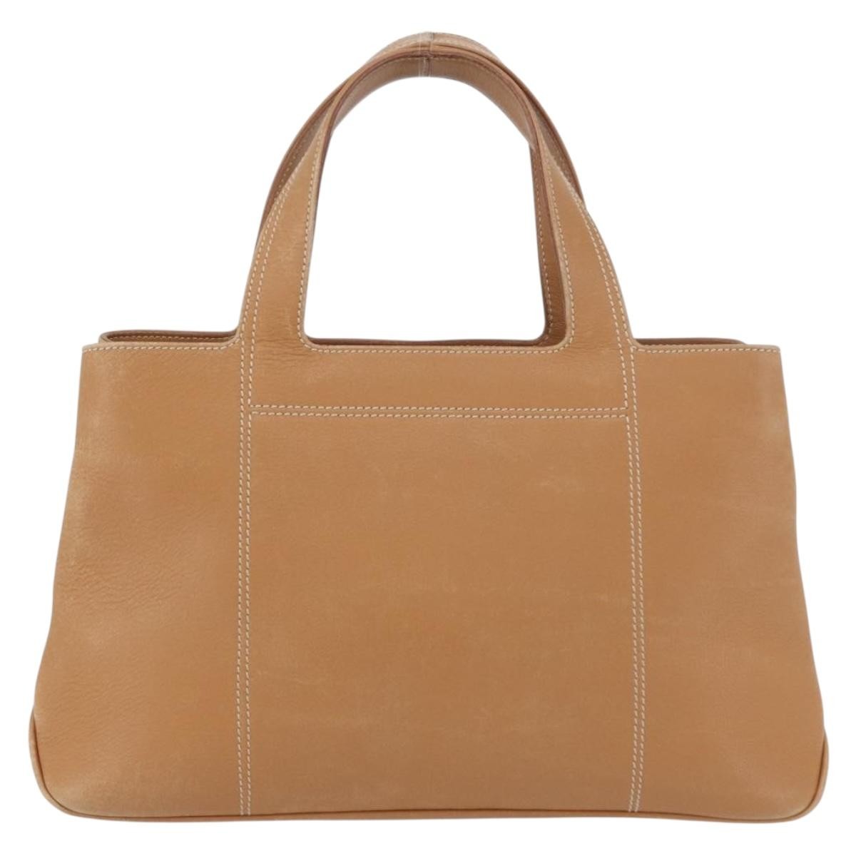 Salvatore Ferragamo Vintage Leather Beige Leather Handbag (Pre-Owned)