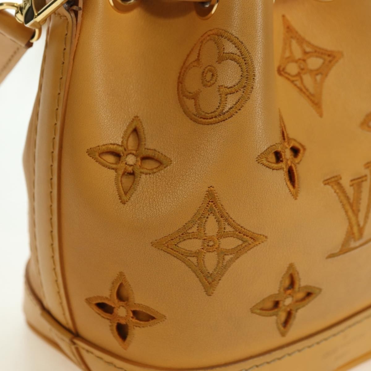 Louis Vuitton Noe Nm Perforated And Embroidered Monogram Leather Yellow Leather Shoulder Bag Bag (Pre-Owned)
