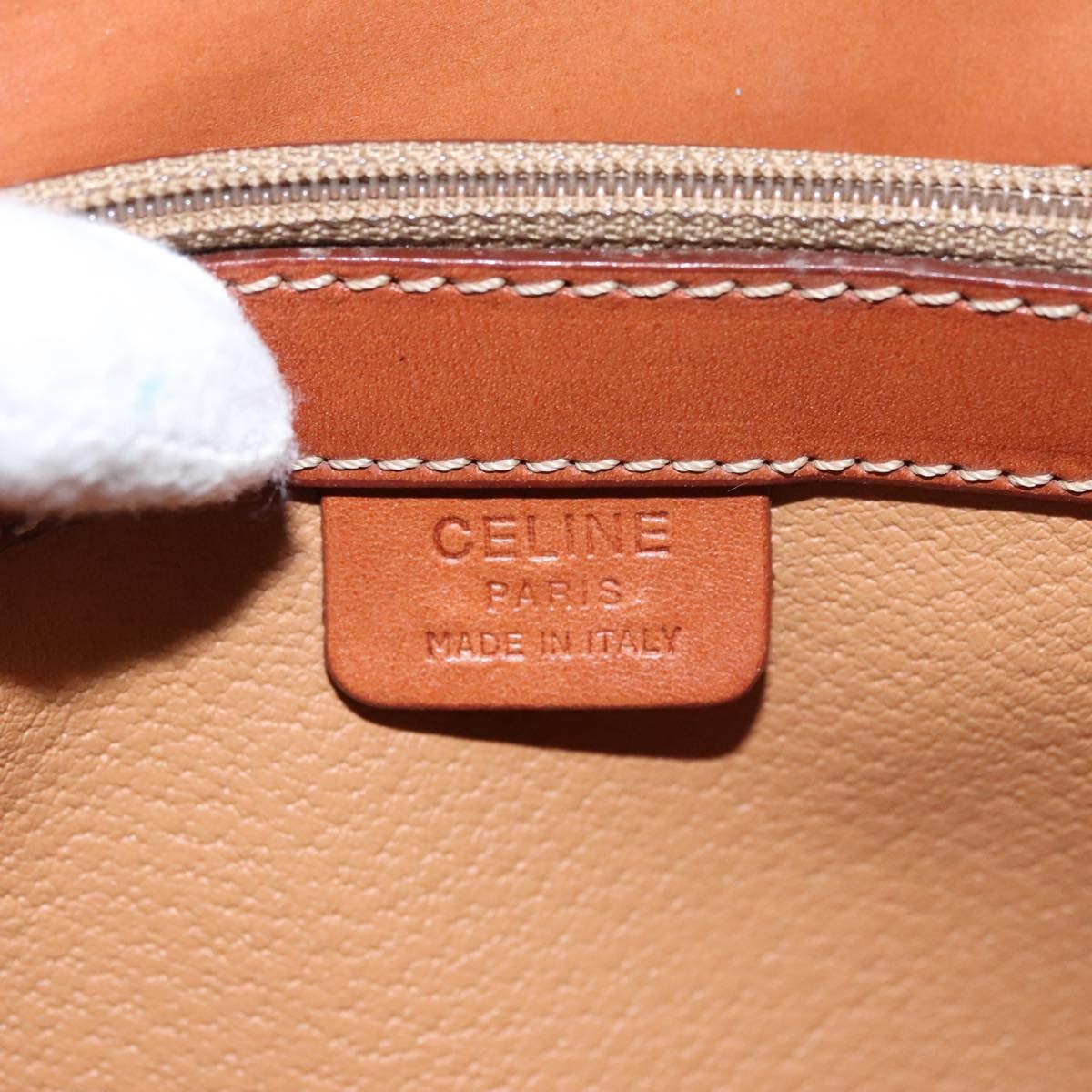Celine Vintage Convertible Top Handle Macadam Coated Canvas Beige Canvas Handbag (Pre-Owned)