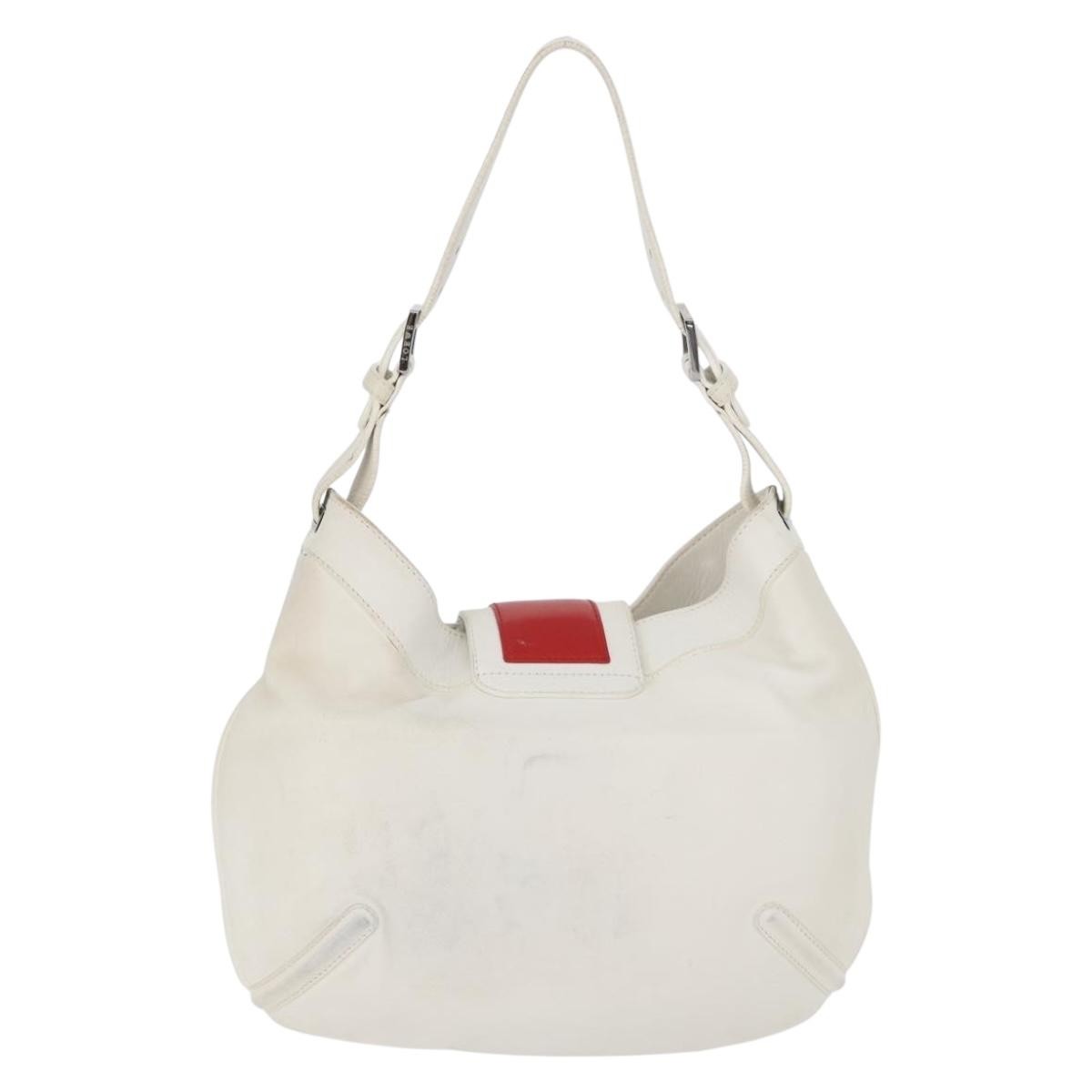 Loewe Anagram Leather White Leather Shoulder Bag Bag (Pre-Owned)