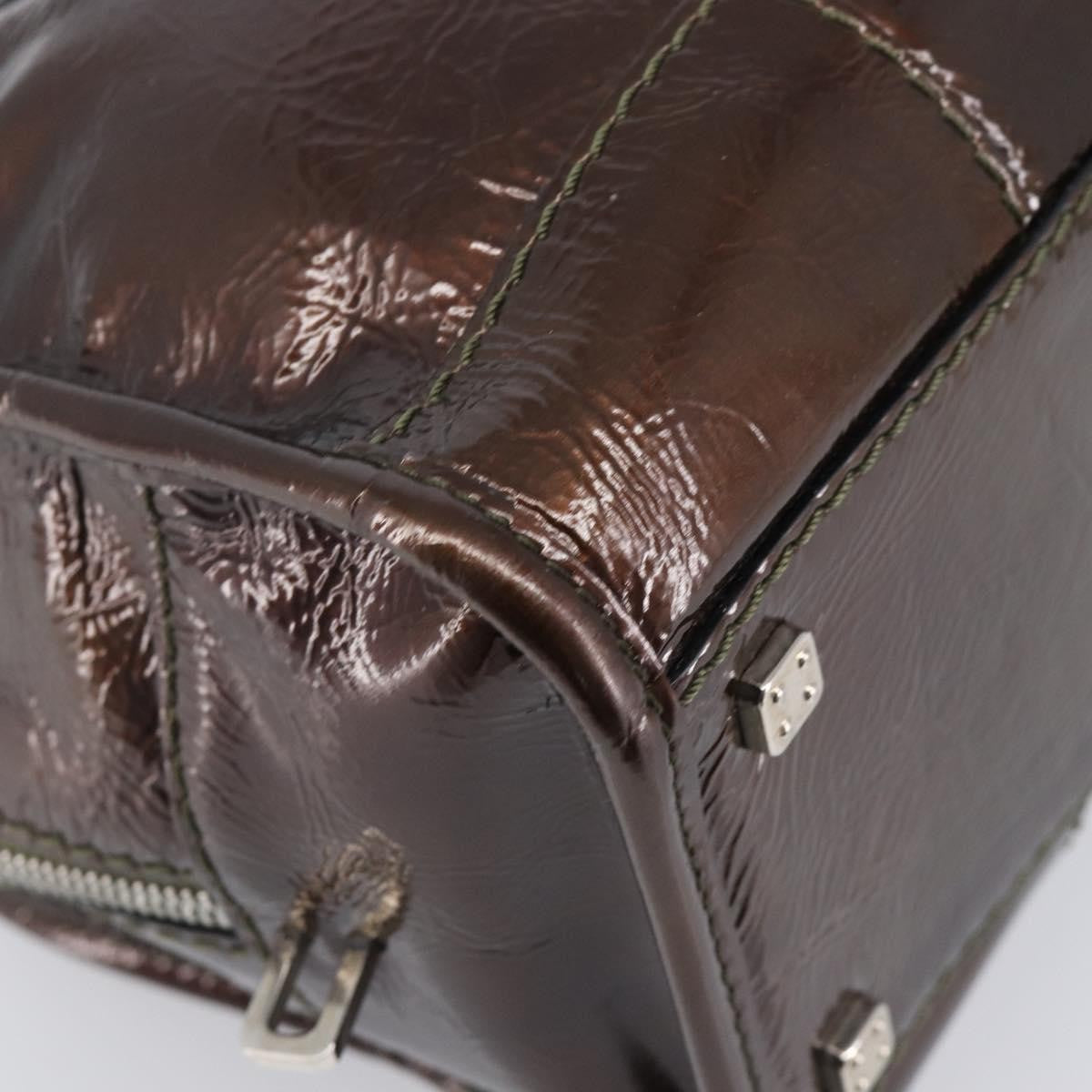 Loewe Amazona Patent Brown Patent_Leather Handbag (Pre-Owned)