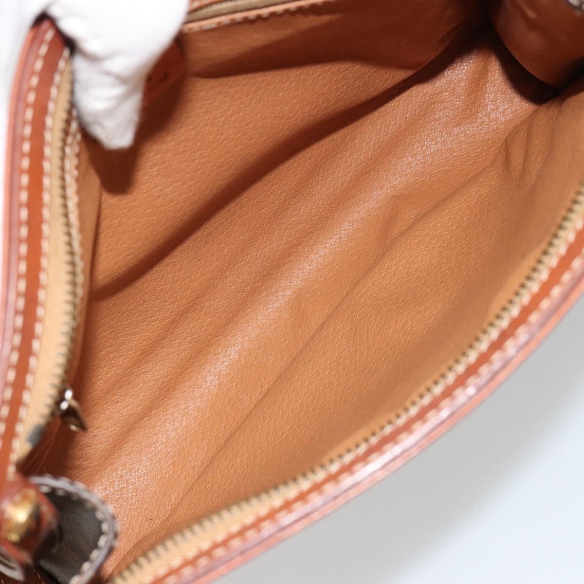 Celine Logo Triomphe Canvas And Leather Brown Canvas Clutche & Pouche Bag (Pre-Owned)