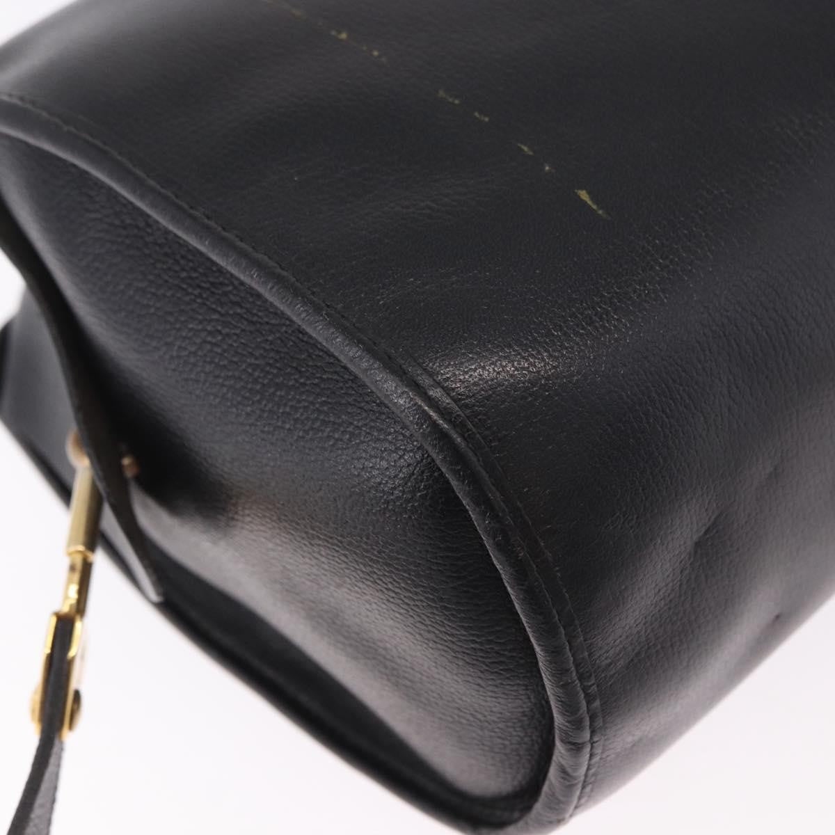 Christian Dior Vintage Leather Black Leather Shoulder Bag Bag (Pre-Owned)