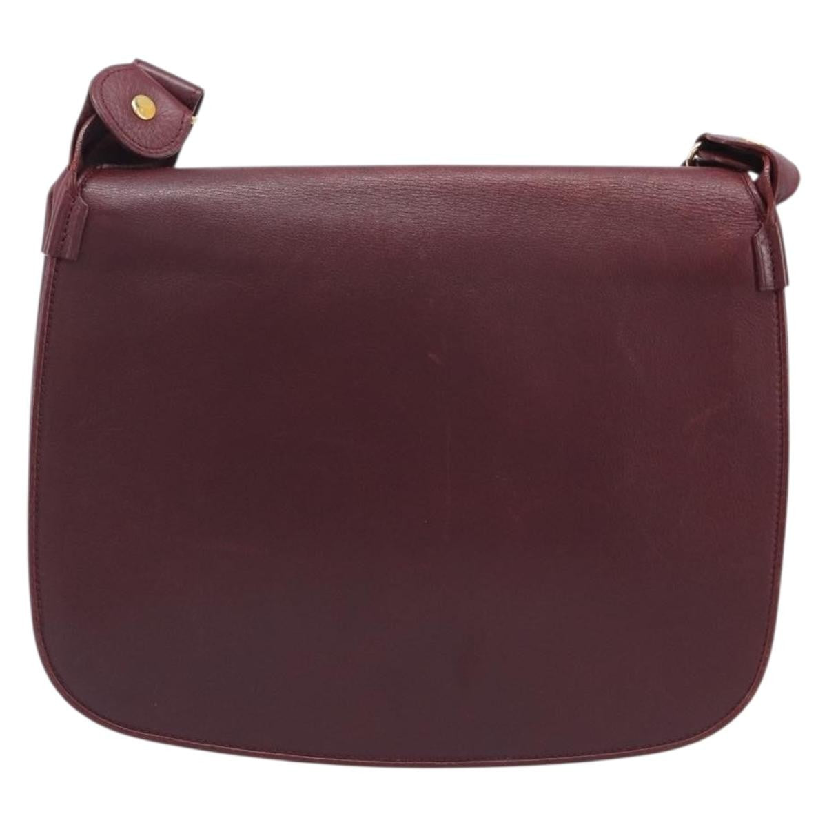 Cartier Must De Cartier Leather Burgundy Leather Shoulder Bag Bag (Pre-Owned)