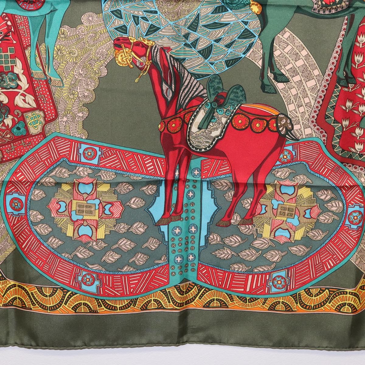 Hermes Carré 90 Silk Multicolor Khaki Silk Scarve & Shawl Accessory (Pre-Owned)