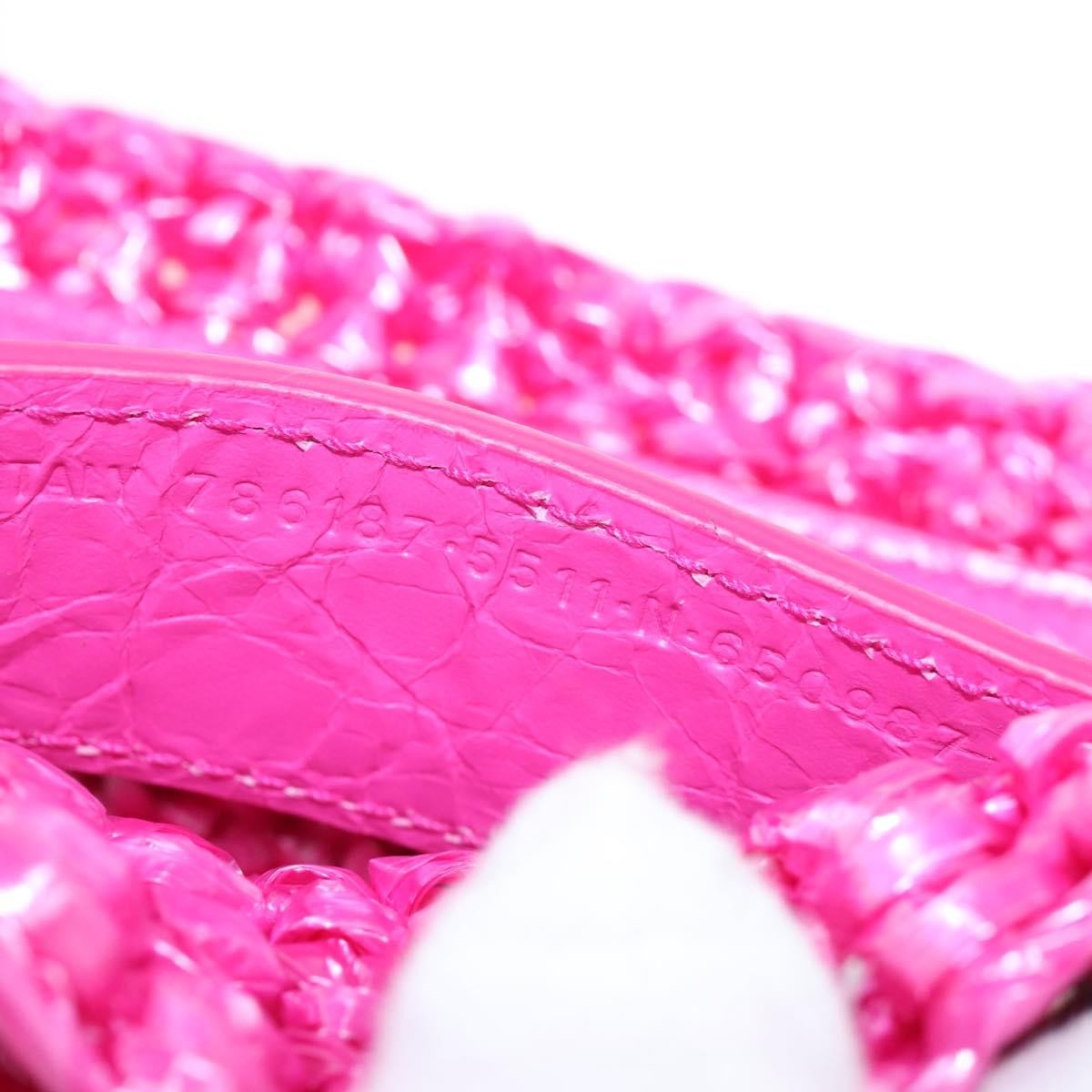 Balenciaga Le Cagole Panier Woven Raffia And Leather Pink Plastic Tote Bag Bag (Pre-Owned)