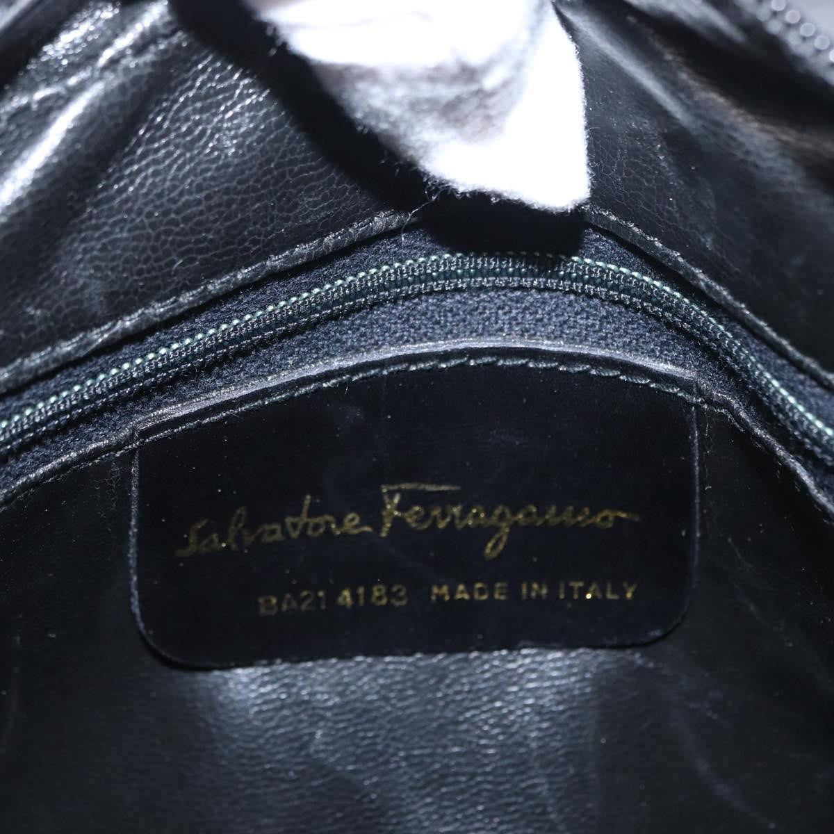 Salvatore Ferragamo Vara Bow Camera Leather Black Leather Shoulder Bag Bag (Pre-Owned)