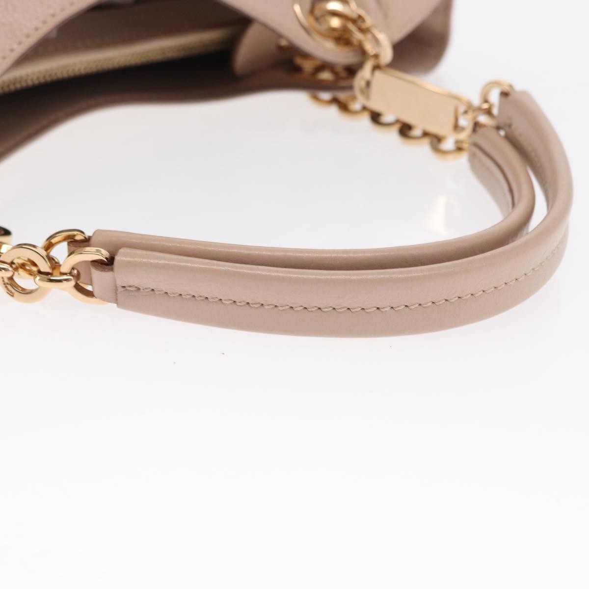 Salvatore Ferragamo Betulla Chain Tote Leather Pink Leather Handbag (Pre-Owned)