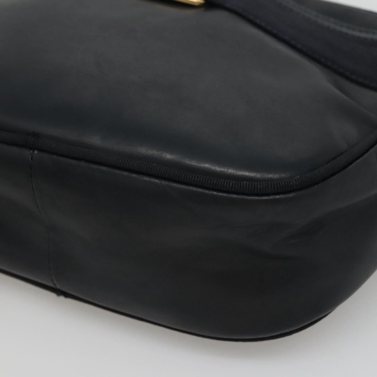 Salvatore Ferragamo Vara Bow Camera Leather Navy Leather Shoulder Bag Bag (Pre-Owned)