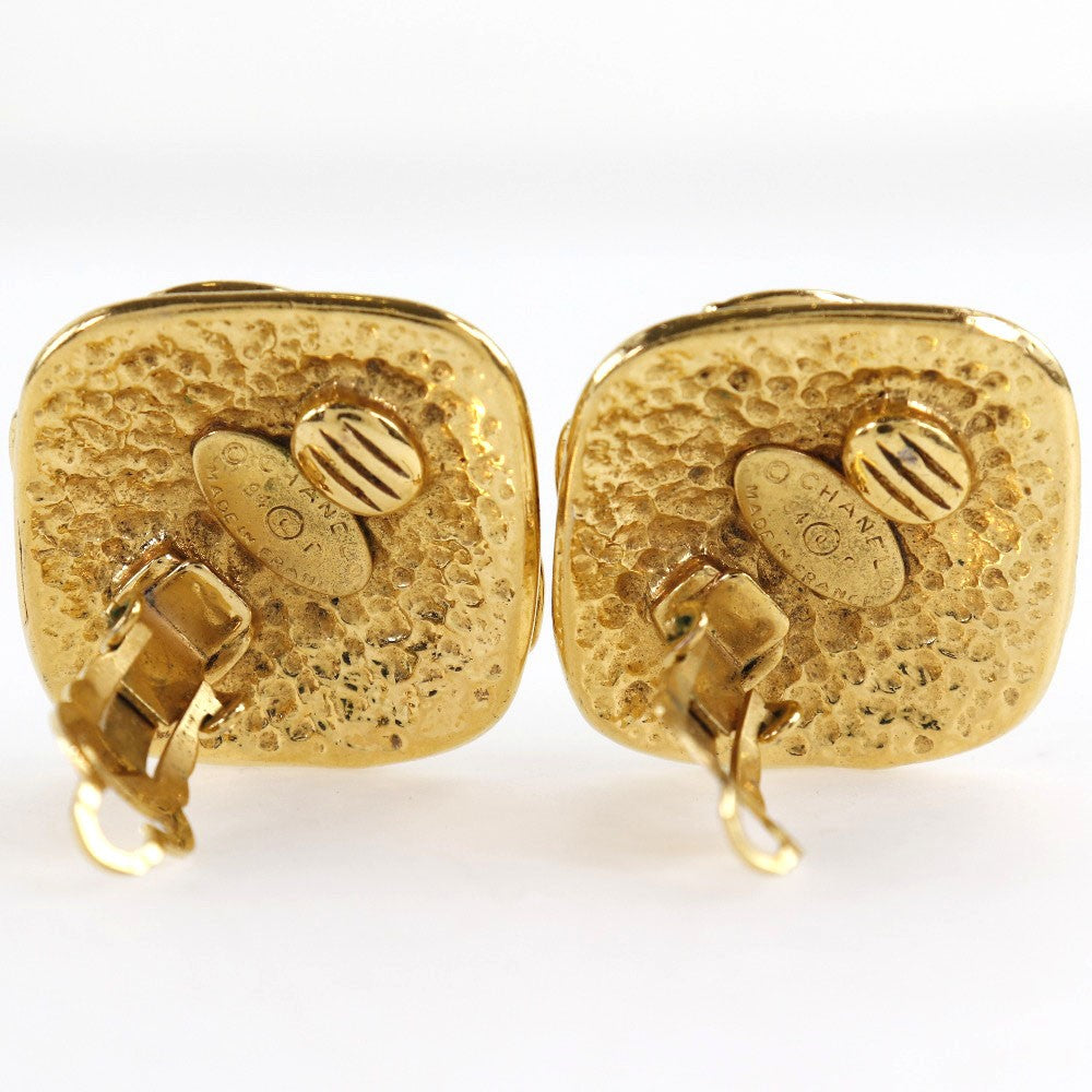 Chanel Vintage Cc Clip-On Metal Gold Gold_Plated Earrings Jewelry (Pre-Owned)