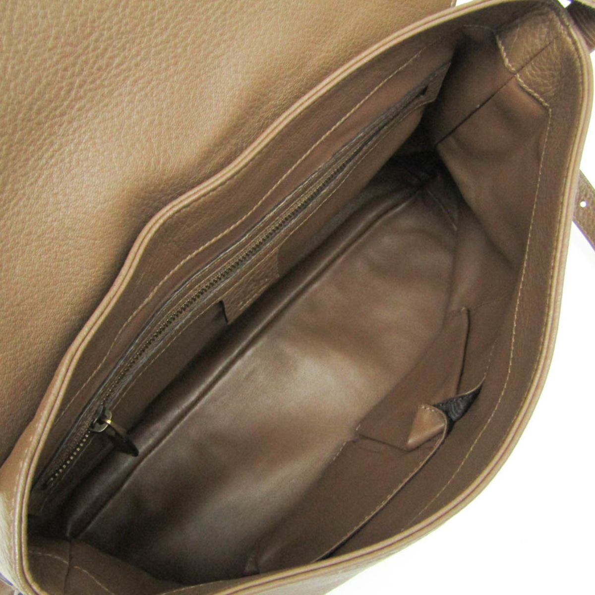 Gucci Bamboo Shoulder Leather Brown Leather Shoulder Bag Bag (Pre-Owned)