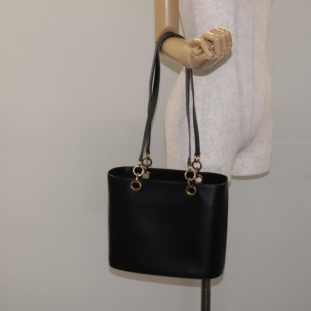 Salvatore Ferragamo Vintage Leather Black Leather Tote Bag Bag (Pre-Owned)