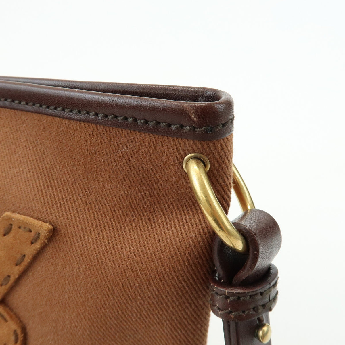 Saint Laurent Kahara Cassandra Canvas Brown Canvas Shoulder Bag Bag (Pre-Owned)