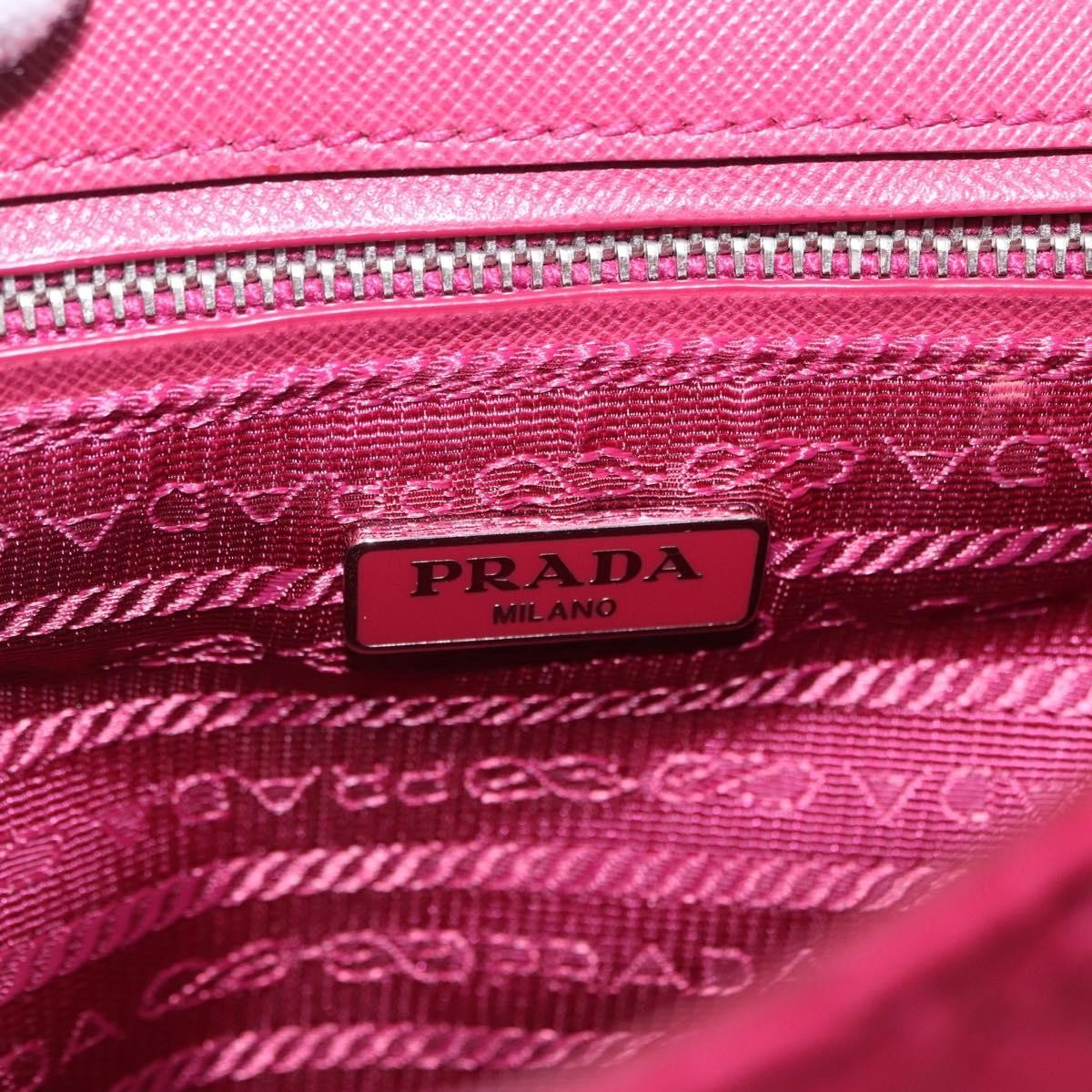 Prada Pushlock Chain Flap Quilted Tessuto Pink Nylon Handbag (Pre-Owned)
