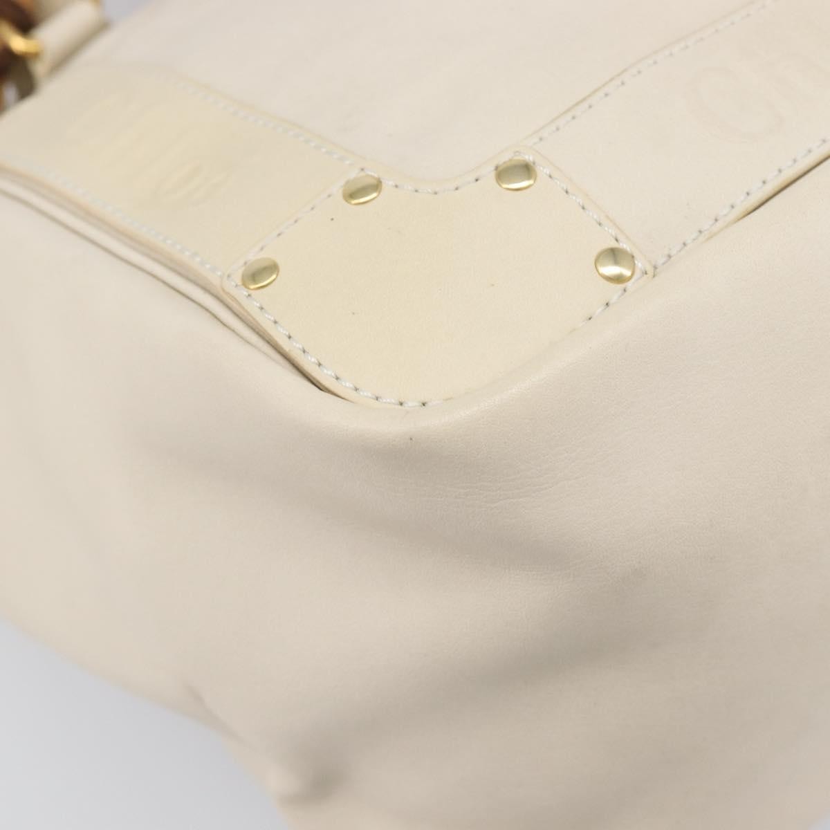 Chloe Eden Leather White Leather Tote Bag Bag (Pre-Owned)