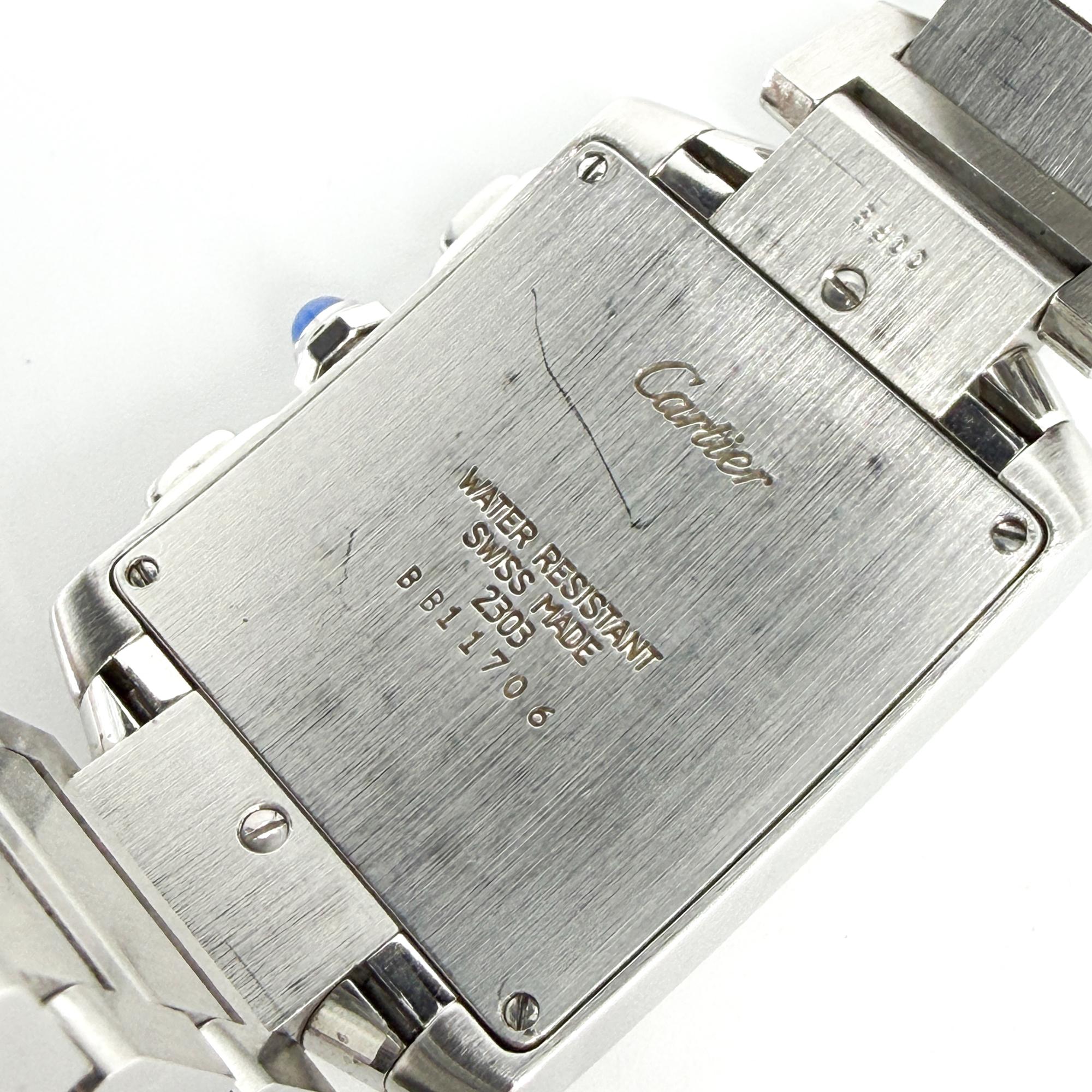 Cartier Tank Francaise Chronoflex Chronograph Quartz Stainless Steel Watch (Pre-Owned)