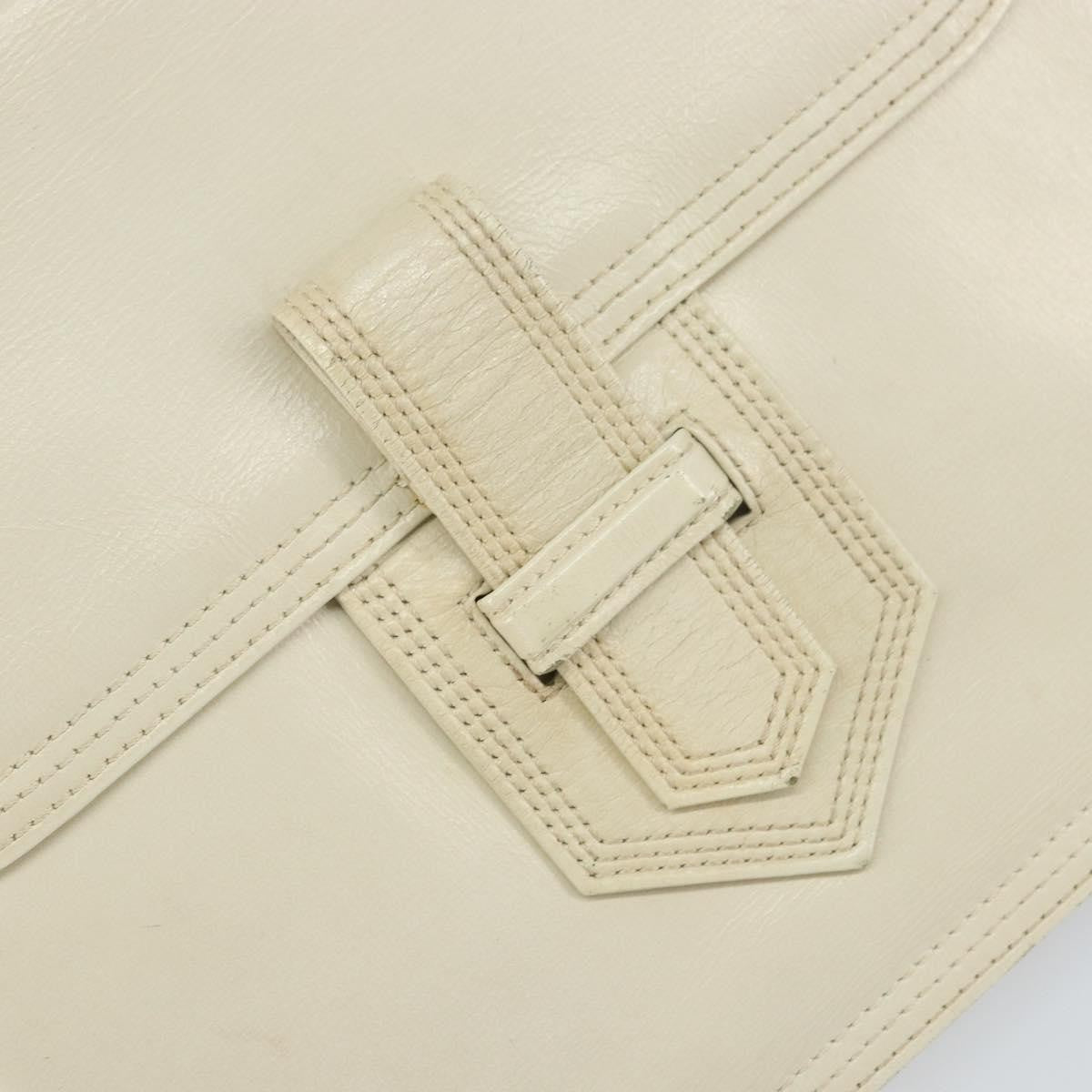 Saint Laurent Vintage Leather White Leather Shoulder Bag Bag (Pre-Owned)