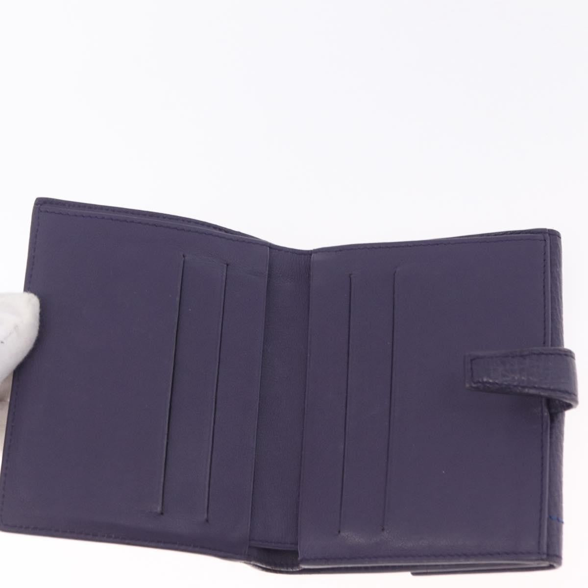Loewe Anagram Trifold Flap Leather Purple Leather Wallets Accessory (Pre-Owned)